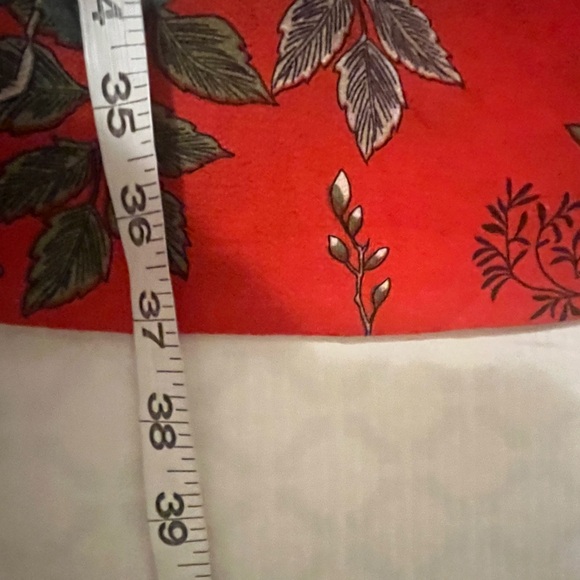 Umgee Harvest Red Floral Long Sleeve V Neck, LadderLace insets Dress, size Large - Picture 8 of 10